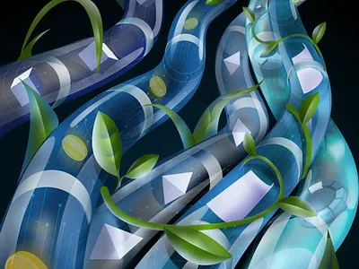 Fintech Pipes design grain graphic design illustration illustration art vector