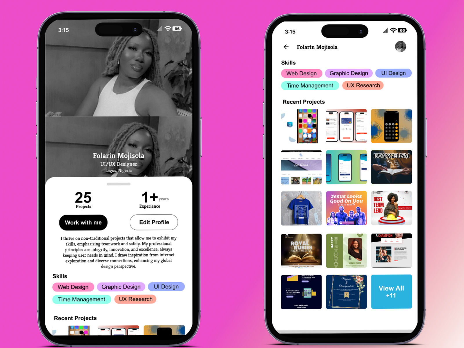 User Profile by Mojisola Olokede on Dribbble