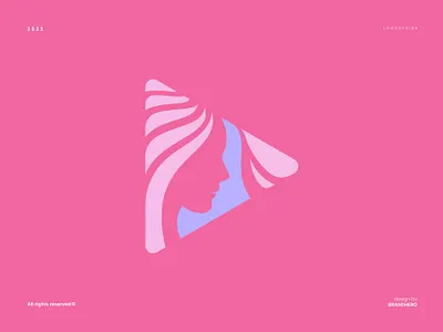 Girl Media Logo app branding design girl graphic design illustration logo media pink play vector