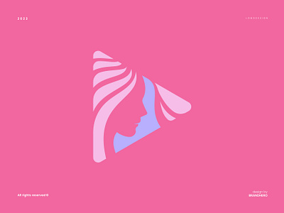 Girl Media Logo app branding design girl graphic design illustration logo media pink play vector