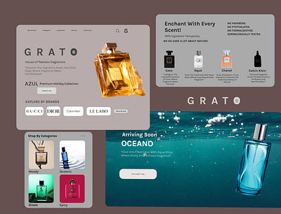 Grato- Online Perfume Collection Website branding design graphic design logo ui ux web