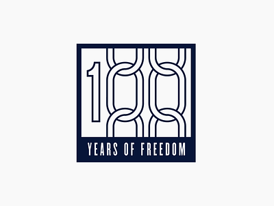100 Years of Freedom Logo 100 logo 100 years 100 years of freedom chain chain logo freedom freedom logo logo logo design michael waite slavery slavery logo