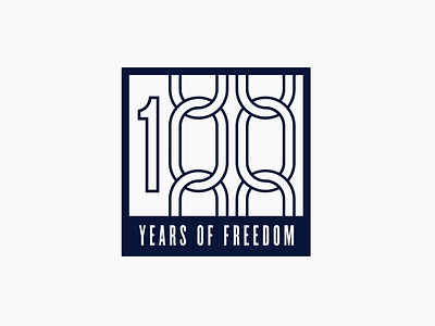 100 Years of Freedom Logo 100 logo 100 years 100 years of freedom chain chain logo freedom freedom logo logo logo design michael waite slavery slavery logo