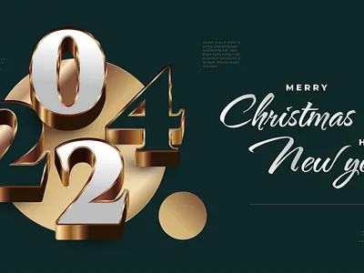 Happy New Year 2024 Banner 2024 3d banner card christmas design elegant happy new year merry new year realistic