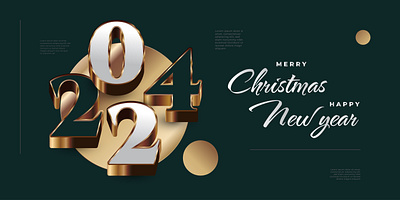 Happy New Year 2024 Banner 2024 3d banner card christmas design elegant happy new year merry new year realistic