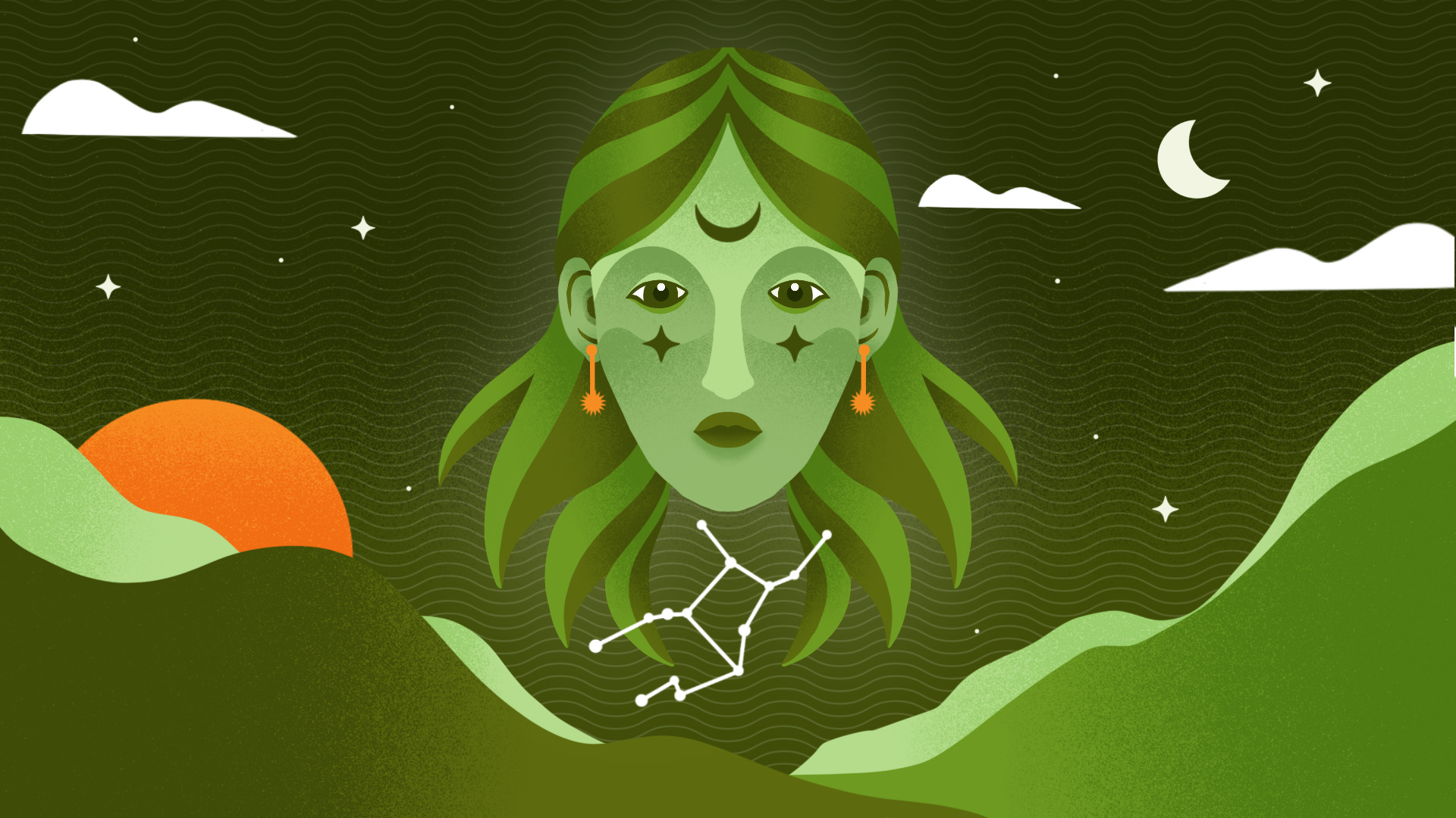 Virgo - Earth astrology design drawing earth environment horoscope illustration landscape procreate series sign signs texture virgo virgoans zodiac