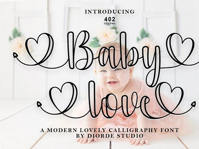 Baby Love Outline Font baby love outline font