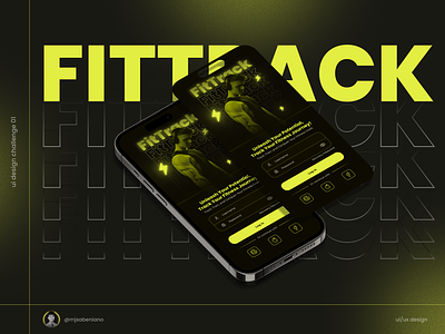 FitTrack - Fitness App Log In Page fitness fitness app fitness tracker graphic design log in log in page design login page mobile app mobile design ui ui challenge ui design ui design challenge uiux