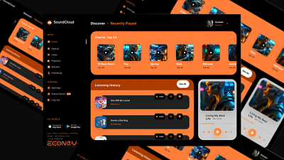 🎛️ Soundcloud Web UI by econev design econev redesign soundcloud ui ux