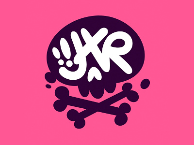 JXR Skull Logo blake stevenson bones branding cartoon character design cute design graffiti illustration ink jetpacks and rollerskates logo mascot monogram retro rounded skull skull and crossbones vector