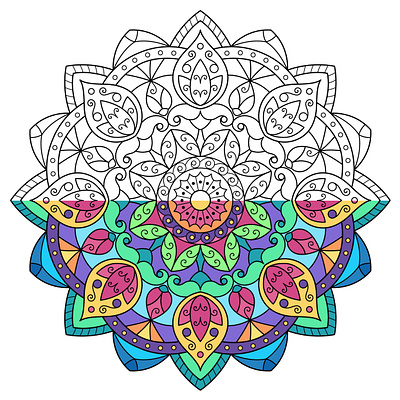 Mandala design art colorful graphic design illustration mandala typography vector