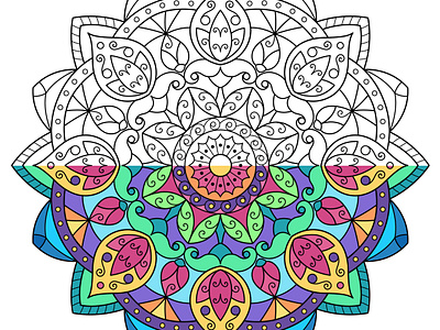 Mandala design art colorful graphic design illustration mandala typography vector