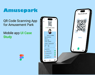Amusepark - QR Code Scanning App for Amusement Park android app case study design figma interaction design ios mobile app mobile design ui uiux ux