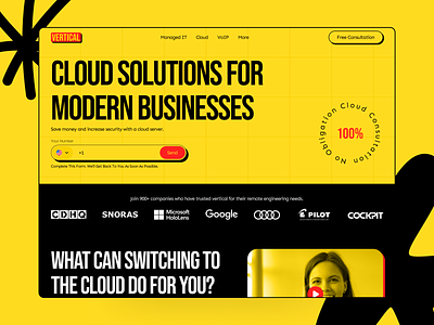 VERTICAL - Website design branding cloud solutions concept design website ui ui ux ux ux ui design web design website design yellow