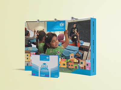 Unicef Club Hong Kong project booth design branding certificate design event marketing graphic design leaflet magazine