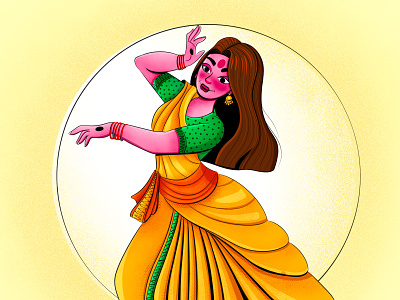 Indian woman dancing illustration character design dancing digital art illustration indian character indian woman woman dancing