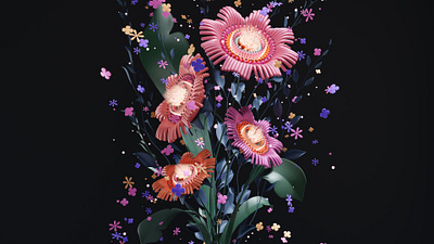 Flower Series 02 3d b3d blender branding flower illustration