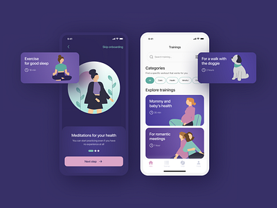 Meditation App animal design dog app exercise app figma health health app meditation meditation app sleep app ui ux