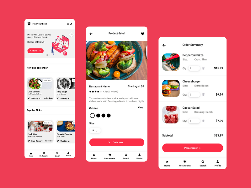 Food App UI by NextPage on Dribbble