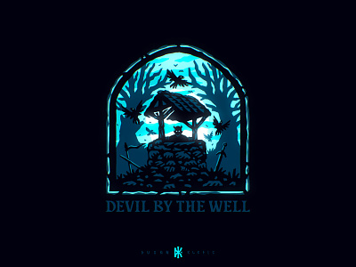 Devil By The Well crows design devil dnd dusan klepic fantasy gaming illustration logo raven rpg