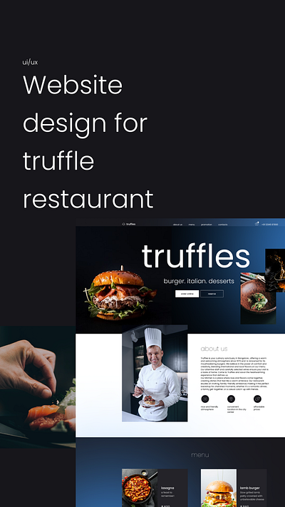Website design for restaurant. branding figma ui uiux user experience user interface website xd