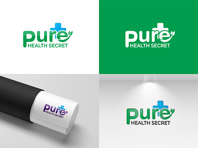 Medicine company creative logo design, Pure health logo branding graphic design logo