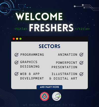 Welcome post for Adamjee Cantonment College IT Club branding graphic design