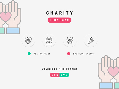 Charity Icon Set, Line Icon Style charity icon set editable icon icon icon pack icon set line icon pixel perfect icon thin line icon ui