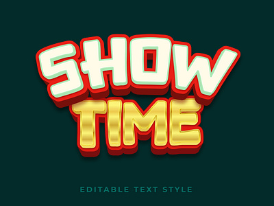 Show time 3d text style effect cutetexts