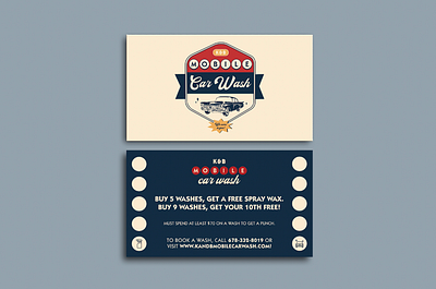 K&B Mobile Car Wash Punch Card brand identity branding graphic design illustrator logo logo design