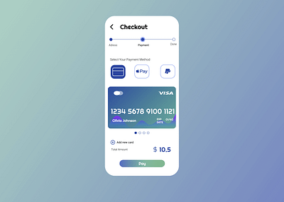 Credit Card Checkout - Daily Ui 002 002 creditcardcheckout dailyui dailyui002 dailyui2 figma mobile mobileapp mobileui paymentui ui ui desing uix101