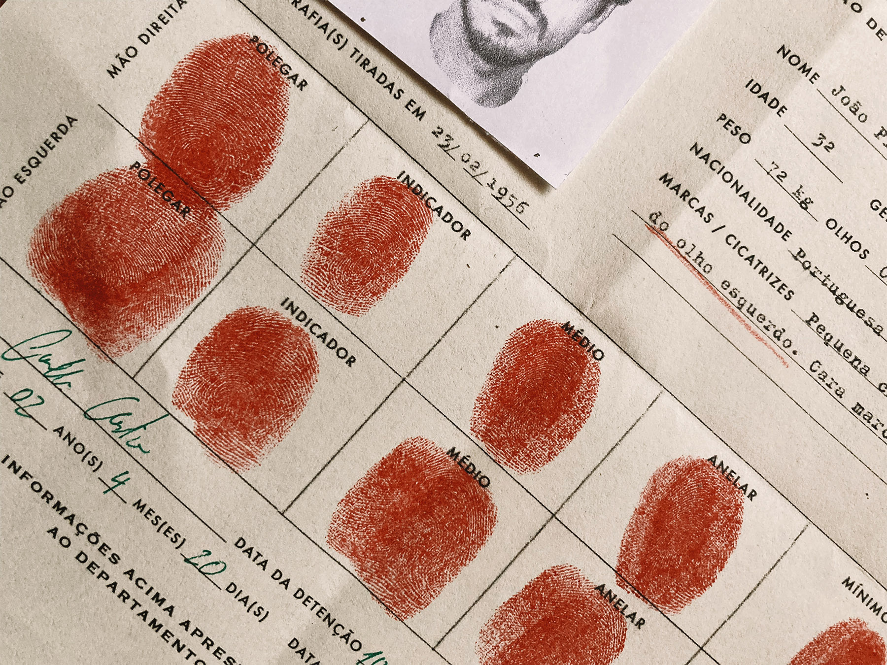 Criminal Sheet - Prop 1950 50s criminal criminal sheet document film prop movie prop prop vintage