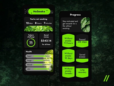 Quit Smoking Mobile iOS App android animation app app design app interaction calculator daily dashboard design halthcare health ios mobile mobile app mobile ui motion online track ui ux