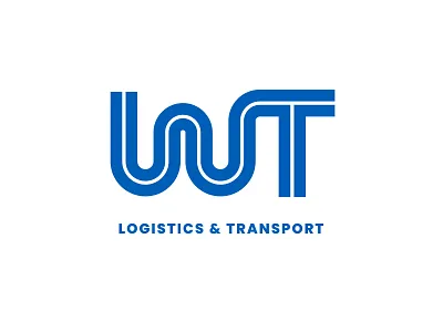 WT blue brand branding concept custom logo line logistics logo logo concept logo design minimal roads transport wt