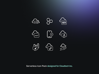 Serverless Icons branding cloud cloudtechnology icon iconpack illustration serverless ui