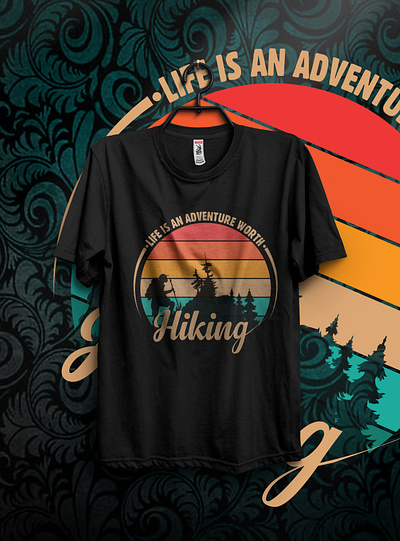 Hiking T-Shirt Design 3d animation design graphic design illustration logo motion graphics t shirt t shirt design