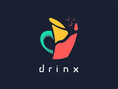 DRINX abstract branding business creative logo design drink flat logo graphic design illustration logo logos minimalist logo modern logo pilli soso pillisoso pub restaurant shop ui vector