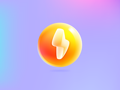 Glassmorphism style lightning 3d blur design glass glassmorphism icon illustration lightning logo mark sphere thunderbolt transparent ui