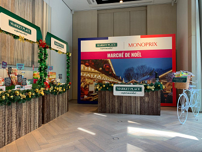 MARKET PLACE X MONOPRIX Luncheon booth design branding event marketing graphic design luncheon