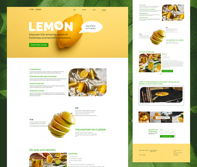 LEMON 🍋 landing design green landing lemon nature plant ui yellow