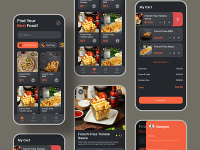 Food App Exploration 🙌 app clean design food food app graphic design orange ui user interface