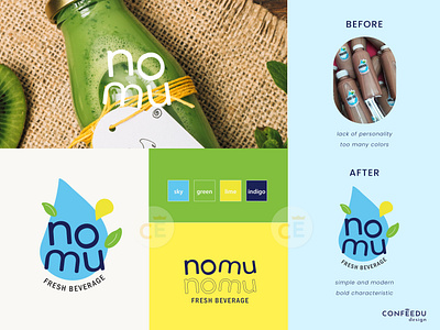 Rebranding Nomu Fresh Beverage beveragebrand beveragedesign beveragelogo juicelogo logo rebranding