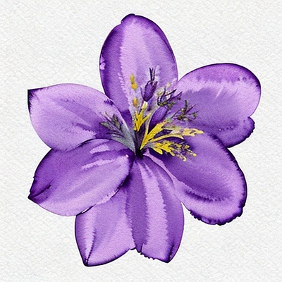 Watercolor floral floral flower geometrical illustration lilac violet