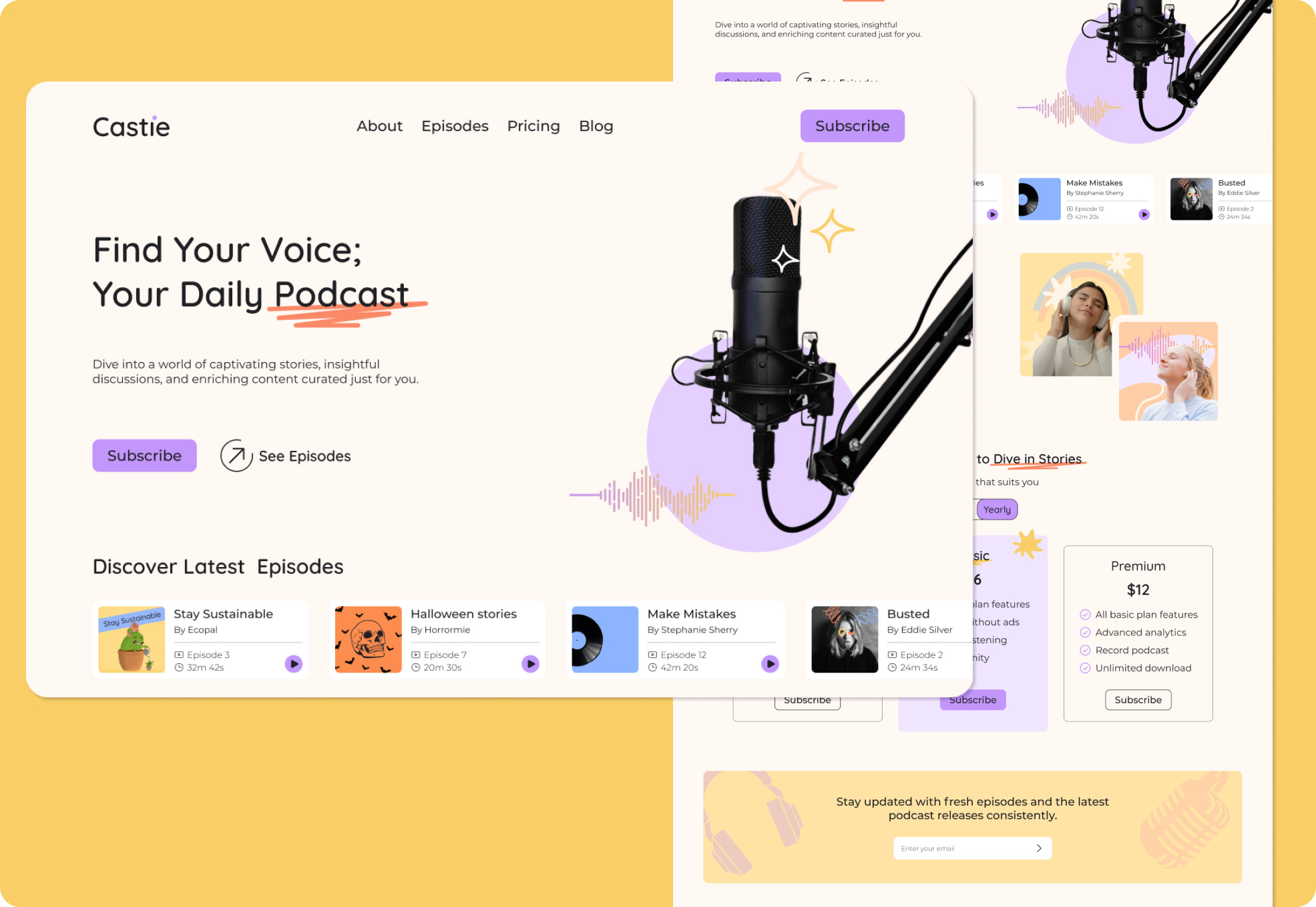 Podcast Landing Page design figma landing page podcast productdesign ui uiux uıdesign webdesign website