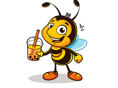 Cute Bee mascot design by Aliaksei Zhuro on Dribbble