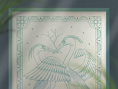 Kindred bird egret gradient heron illustration minnesota nature park poster printmaking rookery vector