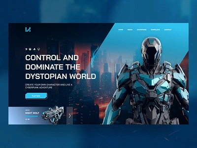 Vengeance Game Website acttion games armour blue cyberpunk design future game games landing page movie playstation product design soldier ui design uiux ux design website xbox