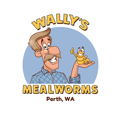 Logo for Mealworms farm cartoon design farm fun graphic design illustration logo mealworm vector worm