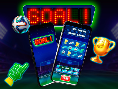 Exciting ‘Goal!’ Slot — Background Art and UI elements 2d background art background design betting casino games casino slot football game football slot football stadium football themed game illustration graphic elements slot game slot machine slot online soccer soccer slot sports games ui ui game
