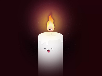 Overthinking in Progress... :) 2d aftereffects animated gif animation candle candlelight cartoon cute emotion flame fun funny glow overthinking thoughts